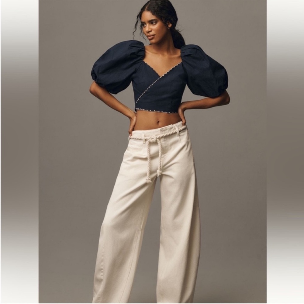 MARE mare puff sleeve linen wrap blouse